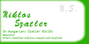 miklos szatler business card