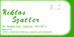 miklos szatler business card